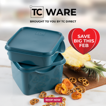 Square Food Storage 3Lt + LunchBox 1.5lt Teal FREE - BG327	Sq